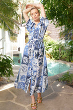 Load image into Gallery viewer, The Dreamer Label - Taylor Botanical Ankle Dress - Denim
