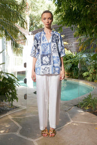 The Dreamer Label - Taylor Botanical Blouse - Denim