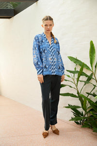 The Dreamer Label- Chloe Bird Blouse - Blue