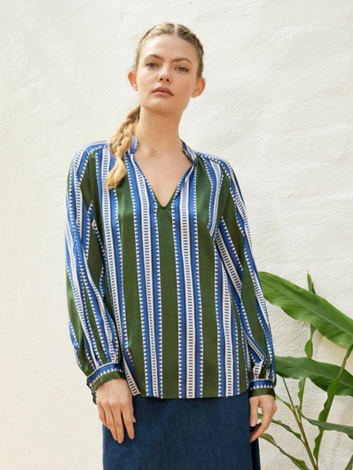 The Dreamer Label - Nola Sun Silk Blouse - Green