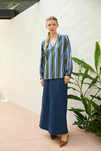 The Dreamer Label - Nola Sun Silk Blouse - Green