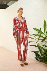 The Dreamer Label - Nola Sun Silk Blouse - Red