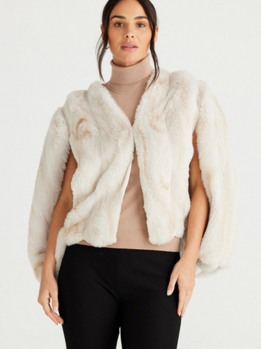 Holiday Trading & Co - Victoria Fur Cape - Linear Vanilla