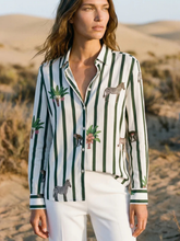 Load image into Gallery viewer, Vilagallo - Isa Green Stripes Shirt
