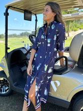 Load image into Gallery viewer, Vilagallo - Isota Navy Golf Shirt Dress
