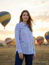 Load image into Gallery viewer, Vilagallo - Mafalda Stripe Linen Embroidered Shirt
