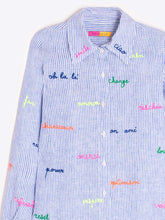 Load image into Gallery viewer, Vilagallo - Mafalda Stripe Linen Embroidered Shirt
