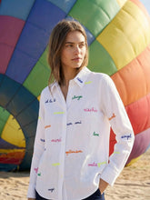 Load image into Gallery viewer, Vilagallo - Mafalda White Linen Embroidered Shirt
