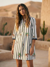 Load image into Gallery viewer, Vilagallo - Tyanna Dress - Green Stripes
