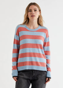 Zaket & Plover - Block Stripe Crew - Powder