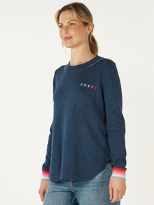 Zaket & Plover - Handwork Curve Jumper - Denim