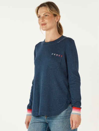 Zaket & Plover - Handwork Curve Jumper - Denim
