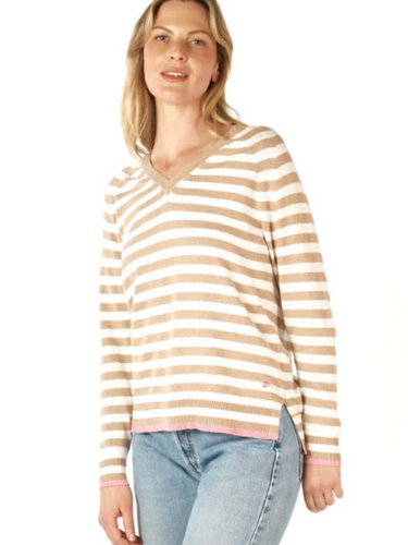 Zaket & Plover - Essential Stripe V Neck Sweater