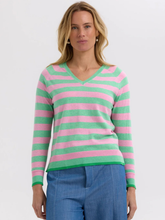 Load image into Gallery viewer, Zaket &amp; Plover - Spring Essential Stripe V Knit - Spearmint
