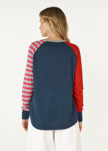 Zaket & Plover - Spot + Stripe Crew - Denim