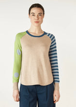 Load image into Gallery viewer, Zaket &amp; Plover - Spot + Stripe Crew - Oat
