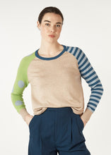 Load image into Gallery viewer, Zaket &amp; Plover - Spot + Stripe Crew - Oat
