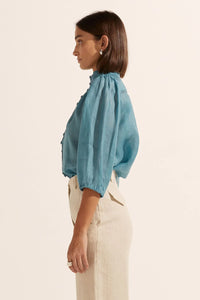 Zoe Kratzmann - Ramie Outlook Top - Seablue