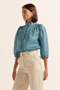 Zoe Kratzmann - Ramie Outlook Top - Seablue