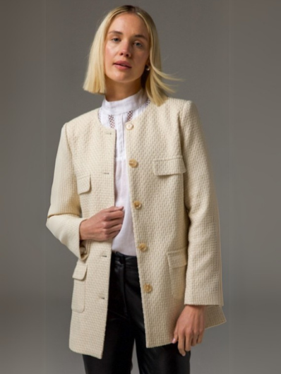 Zoe Kratzmann - Portal Coat - Ecru Boucle