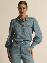 Load image into Gallery viewer, Zoe Kratzmann - Resonate Top - Light Washed Denim
