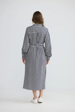 Load image into Gallery viewer, Holiday Trading &amp; Co - Carnation Shirt Dress - Navy White Stripe
