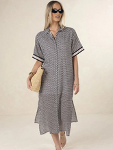 Load image into Gallery viewer, Humidity - Hexi Shirt Dress - Black/Cream
