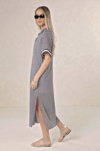 Load image into Gallery viewer, Humidity - Hexi Shirt Dress - Black/Cream
