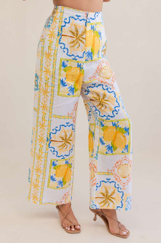 Kaleido - High Waisted Wide Leg Pant - Amalfi Dreams