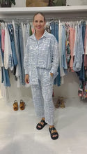 Load and play video in Gallery viewer, Ridley - Ava Shirt - Fuju Print Blue

