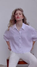 Load and play video in Gallery viewer, Ladli - Girlfriend Shirt - White Linen
