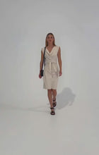 Load and play video in Gallery viewer, Sacha Drake - Checker Cowl Dress - Oatmeal
