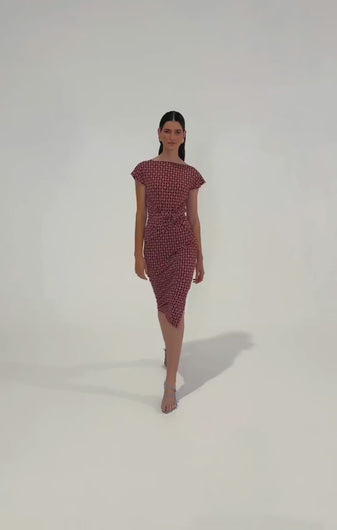 Sacha Drake - Diamond Reversible Tie Midi - Coral