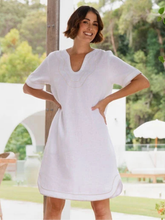 Load image into Gallery viewer, See Saw - Linen Rope Trim Dress - White/Natural

