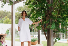 Load image into Gallery viewer, See Saw - Linen Rope Trim Dress - White/Natural
