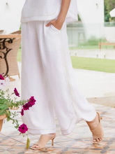 Load image into Gallery viewer, See Saw - Linen Rope Trim Pant - White/Natural
