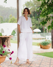 Load image into Gallery viewer, See Saw - Linen Rope Trim Pant - White/Natural
