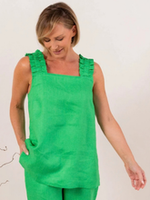 Load image into Gallery viewer, See Saw - Linen Square Neck Top - Emerald
