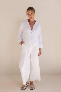 See Saw - Relaxed Linen Blazer - White