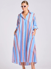 Load image into Gallery viewer, Shirty - Luna Longline Shirt Dress - Nautical Stripe
