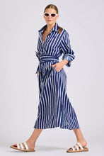 Load image into Gallery viewer, Shirty - Luna Longline Shirt Dress - Navy/White Stripe
