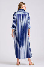 Load image into Gallery viewer, Shirty - Luna Longline Shirt Dress - Navy/White Stripe
