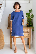 Load image into Gallery viewer, See Saw - Linen Spliced Dress - Denim/White
