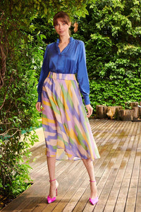 The Dreamer Label | Kira Silk Blouse | Iris Blue