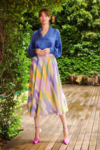 The Dreamer Label | Kira Silk Blouse | Iris Blue