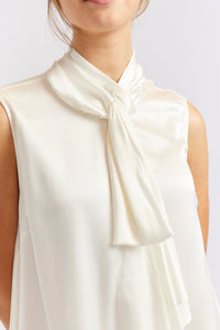 Alessandra | Pussy Bow Sleeveless Top