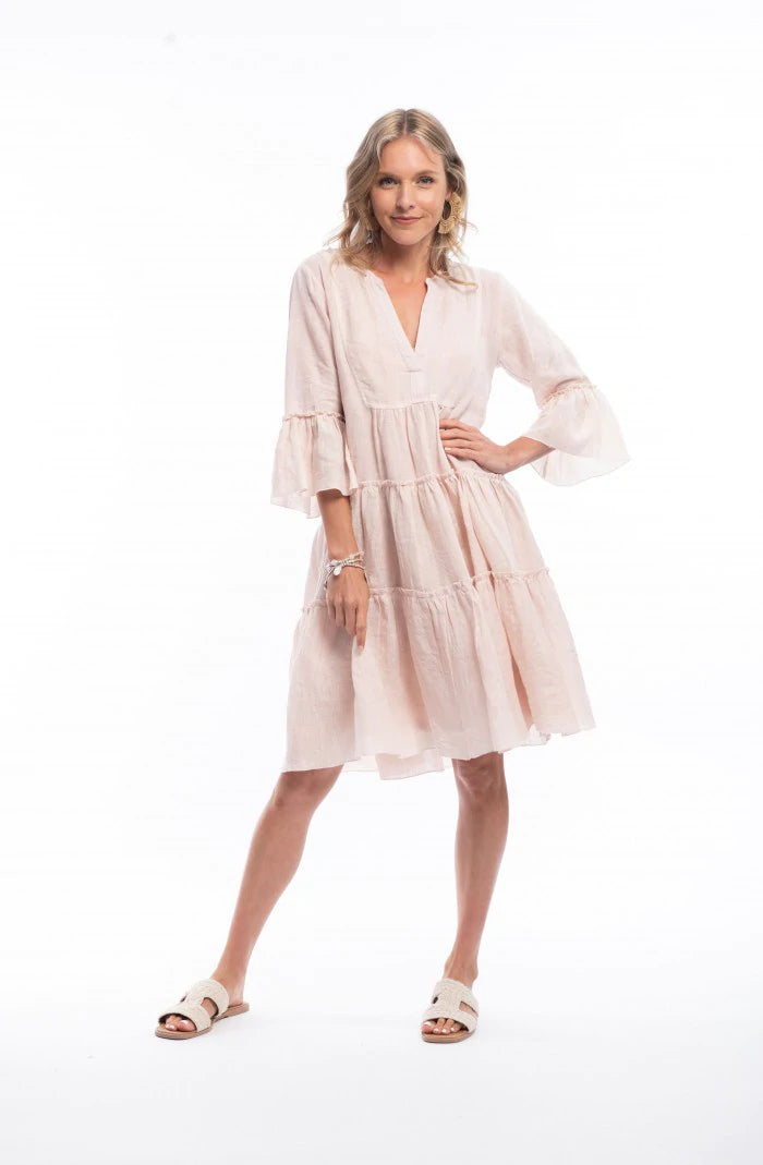 Layered linen dress online