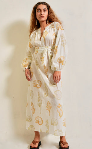 Hattie | Blouson Sleeve Dress | Shell
