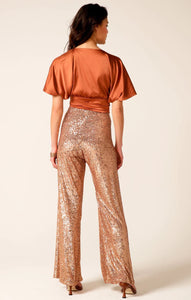 Sacha Drake | Sequin Palazzo Pant | Gold