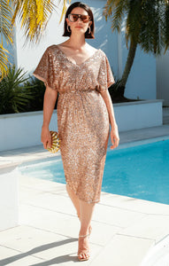 Sacha Drake | Luna di Miele Midi | Gold Sequin